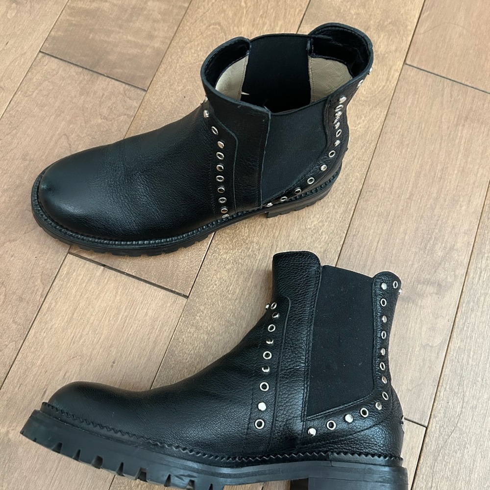 Jimmy Choo Black Studded Moto Boots